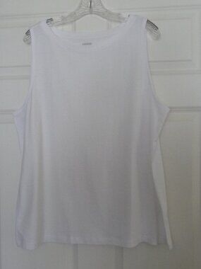 LANDS’ END COTTON SLEEVELESS BOAT NECK TANK